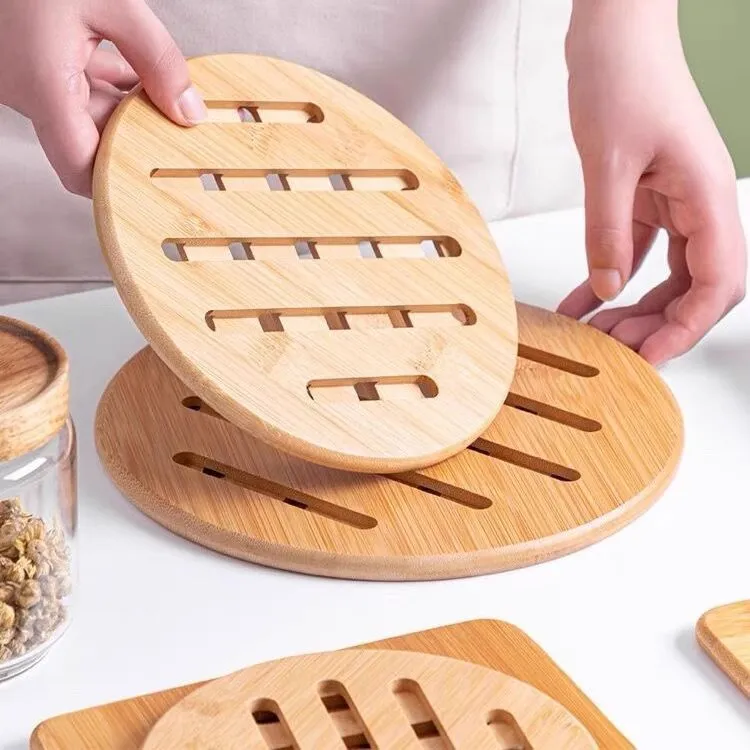 粤昌天然楠竹隔热垫菜盘子垫碗垫砂锅高压锅耐高温垫餐桌垫防烫垫