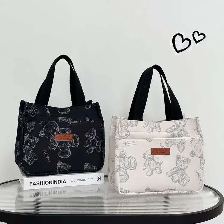 新款防水手提包高品质牛津布 多拉链便携妈咪包 上班通勤包饭盒包