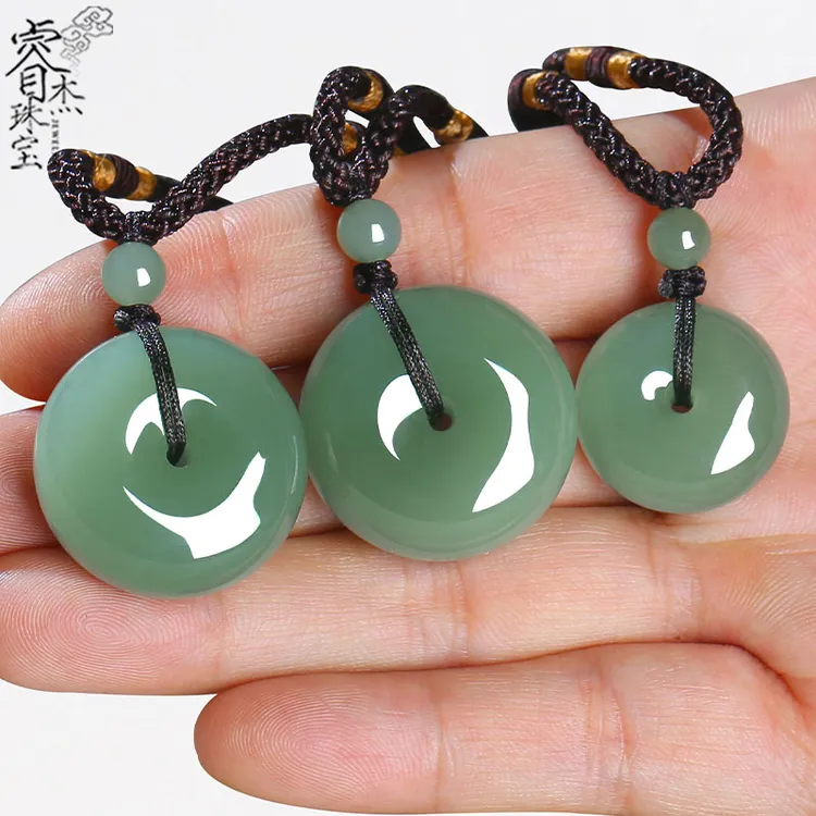 新品和田玉平安扣吊坠男女情侣款玉石平安扣挂件项坠儿童玉佩玉坠