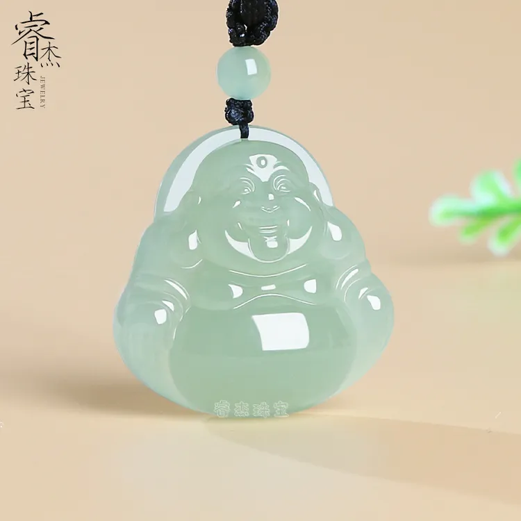 和田玉佛公吊坠女款项链笑佛弥勒佛小号玉石玉坠挂件晴水男款玉佩