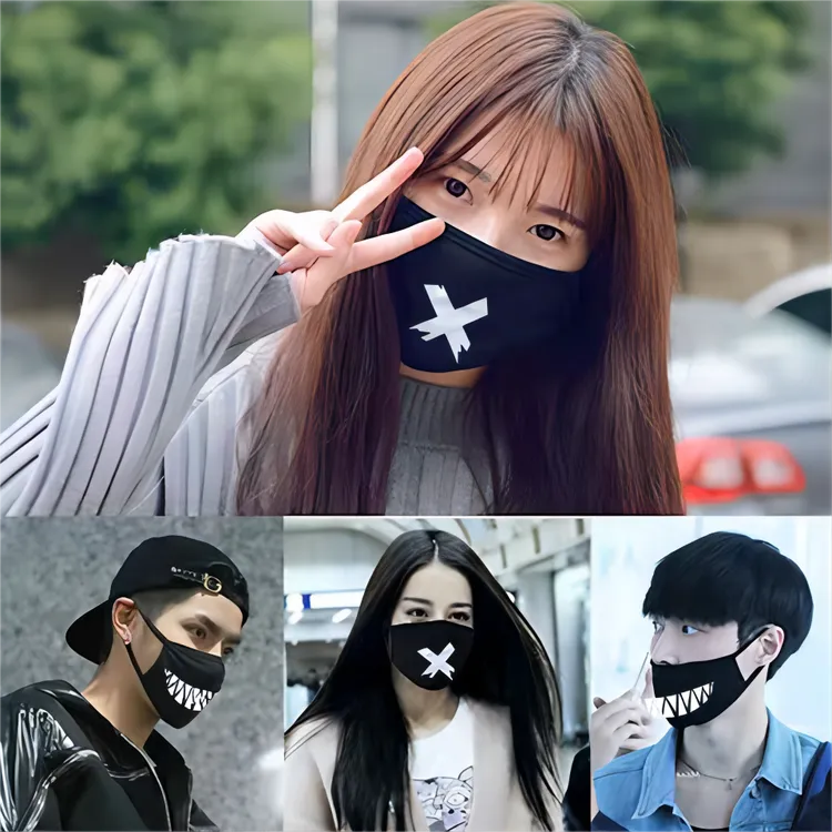 夏季防晒口罩爆款个性黑色口罩网红透气独立包装的高颜值棉布口罩
