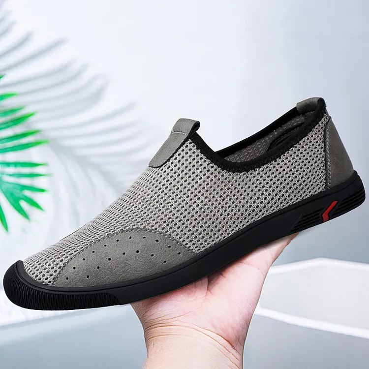 男鞋2025新款飞织百搭网鞋网面鞋子防臭镂空男士凉鞋户外运动鞋子