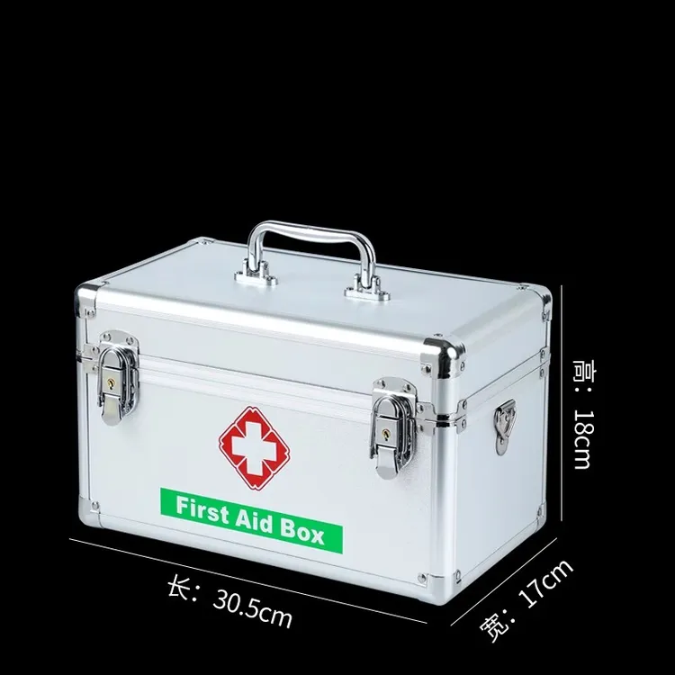 铝合金医药箱家庭装大容量家用多层药品收纳盒医疗箱急救箱小大号