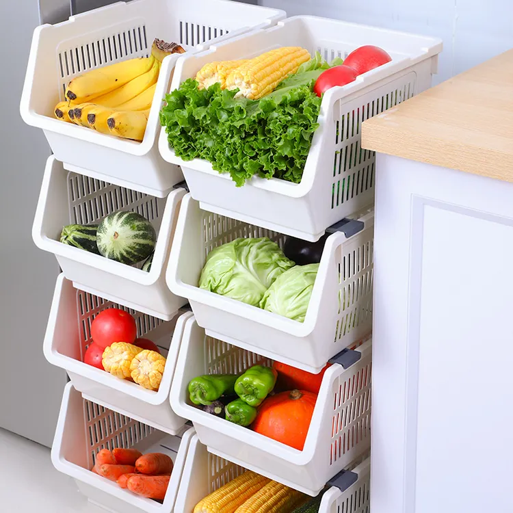 厨房置物架塑料落地式家用果蔬放菜篮子多层菜筐储物架玩具收纳盒