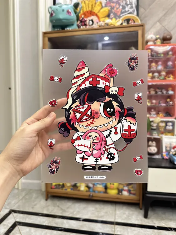 贴纸+5D立体浮雕果冻贴纸+手绘卡通创意+ins风+手机贴纸+冰箱贴纸