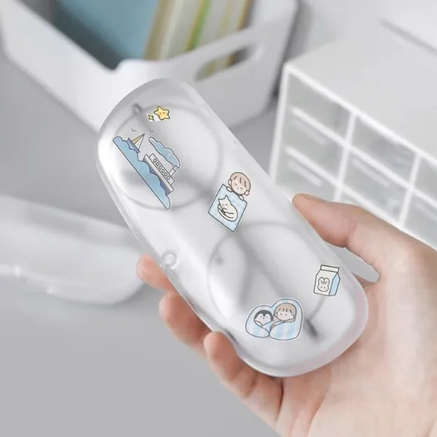 抗压眼镜盒透明便携男女ins磨砂哑光塑料防压抗摔近视框架眼镜盒