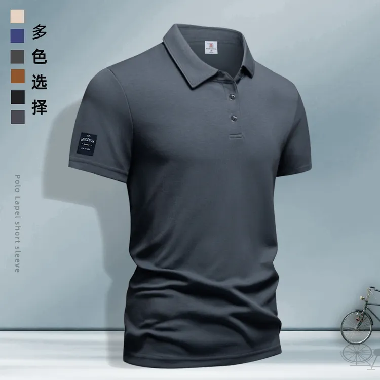 t恤男士polo休闲夏季商务宽松多色高档百搭透气半袖潮流修身纯色