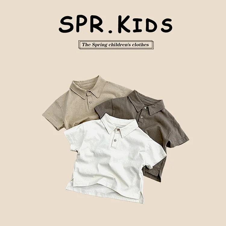 男童polo短袖儿童纯色t恤半袖2025年夏款男宝宝夏装翻领男孩衣服