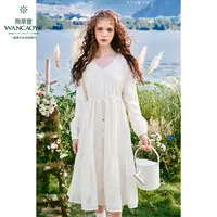 【小余专属】菀草壹新连衣裙裙绣花中长裙裙子Q07310311