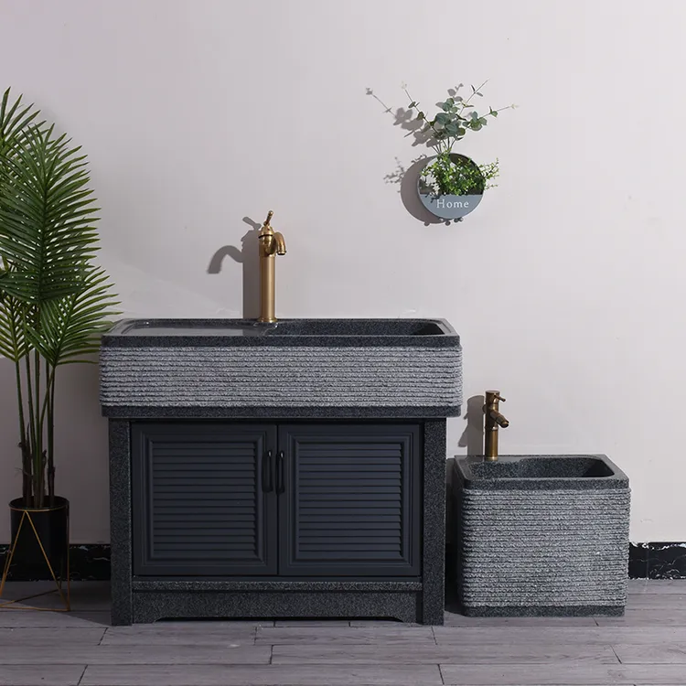 天然洗衣池庭院阳台洗手盆户外水槽池原石室外洗手盆庭院用