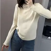 新款拜尔绒边领打底衫