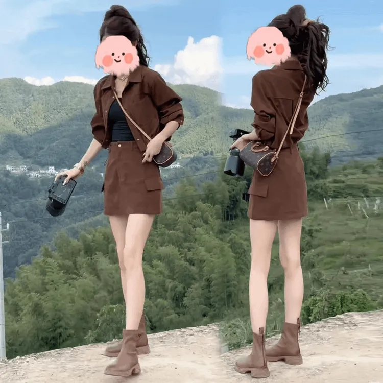 轻熟洋气裙装秋冬显瘦衣服半身女套装裙子两件套女款气质炸街服装