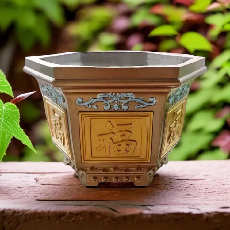 【经典六角花盆】花盆模具水泥盆自制模型塑料花盘大号园林盆景