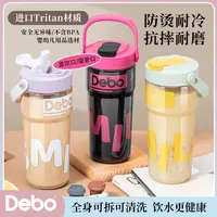 德铂tritan高颜值双饮口水杯耐高温网红便携随行杯运动水杯洛可