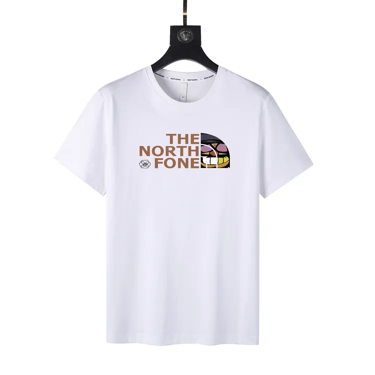 夏季新款男士圆领宽松时尚潮流透气百搭户外印花T恤白色半袖休闲