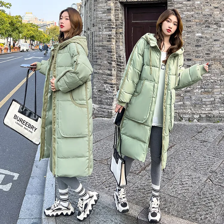 长款过膝棉衣棉服时尚连帽宽松保暖棉袄加厚韩版外套女冬季外套