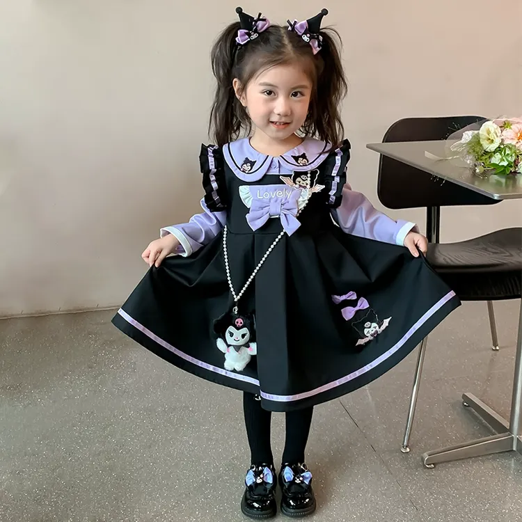 女童连衣裙2025春季新款洛丽塔儿童长袖套裙女孩宝宝库洛米春秋装