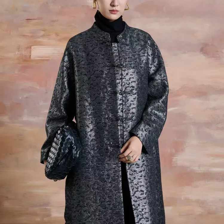 25W8150新中式国风时尚高端提花外套。