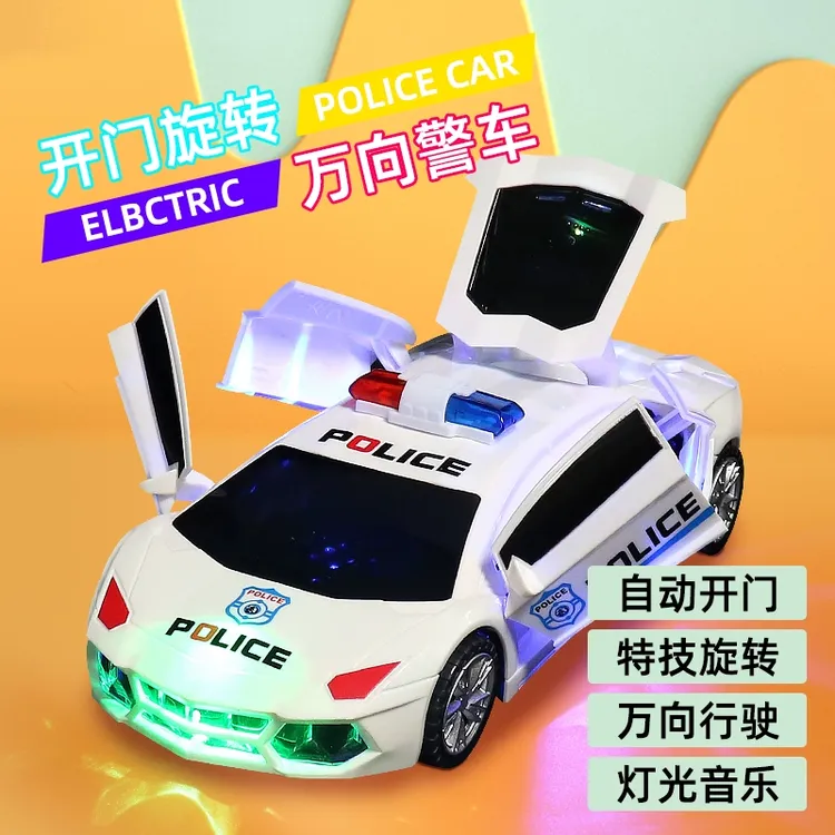 儿童开门警车玩具变形小汽车电动旋转宝宝会唱歌跳舞男女孩0-3岁5