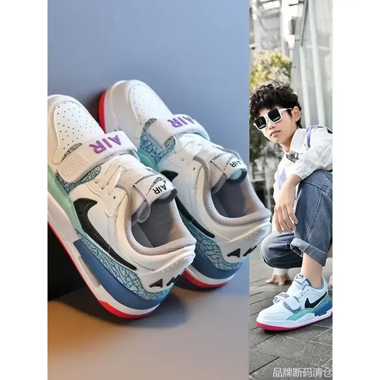 中大童联名专柜款男童鞋低帮板鞋aj3I2男鞋秋夏儿童运动莆田男鞋