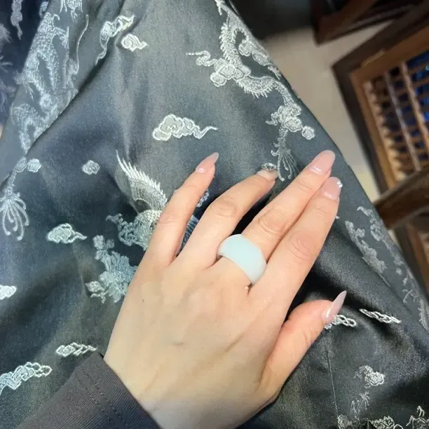 天然和田玉宽版直切戒指时尚百搭个性指环