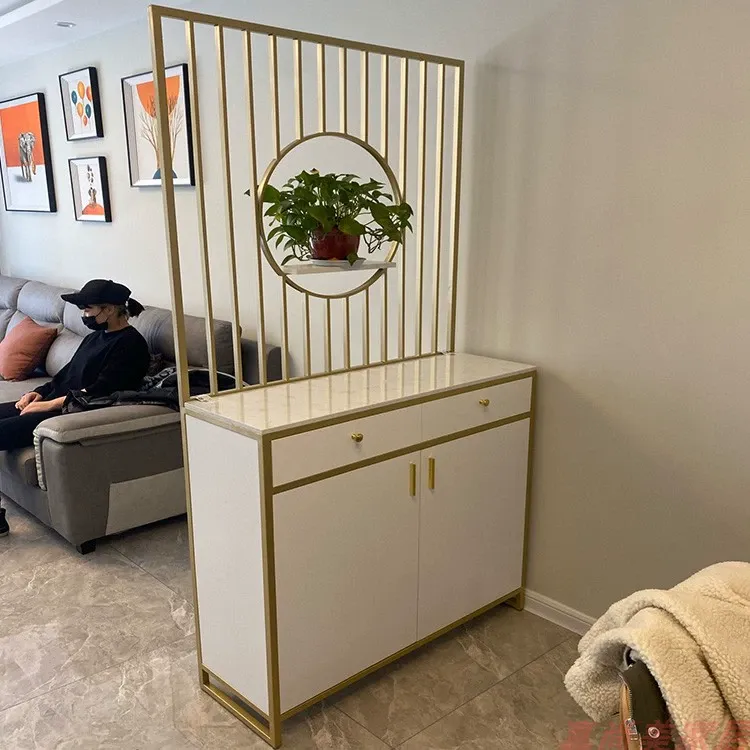 轻奢风入户玄关鞋柜一体屏风隔断间厅门厅柜进门客厅简约玄关隔断