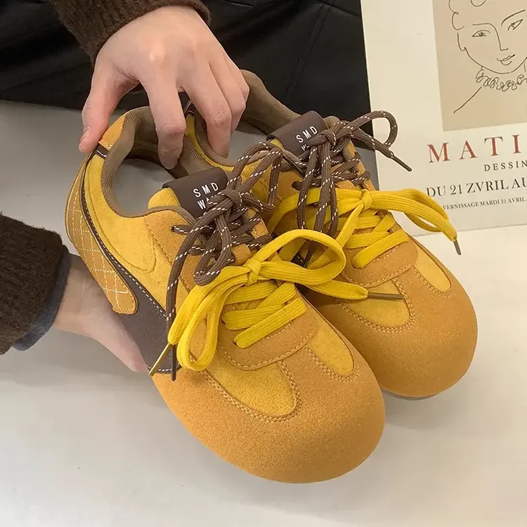 超软糯大头休闲鞋女2025春季新款设计感百搭软底女鞋芒果头运动鞋