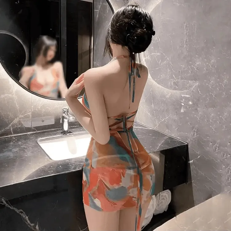 【2025大促】碎花包臀裙2025新款扎染火辣纯欲睡裙显瘦气质时趣甜美