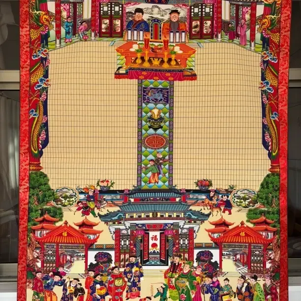 双面丝绢供奉祖先家谱挂画卷轴式家堂轴子族谱宗谱图带盒