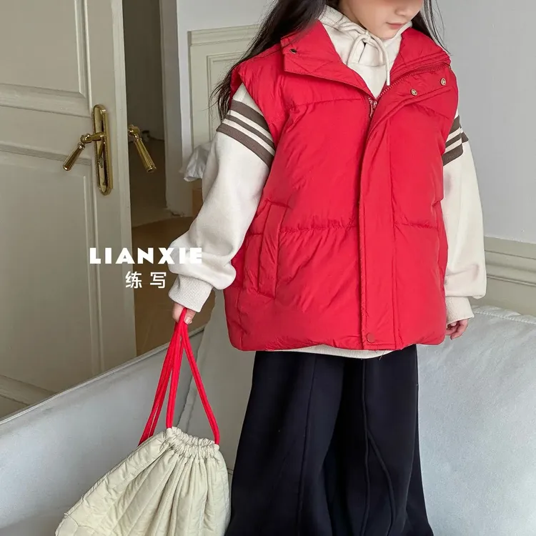 马甲秋冬装新款男童女童加厚保暖洋气坎肩背心外套外穿