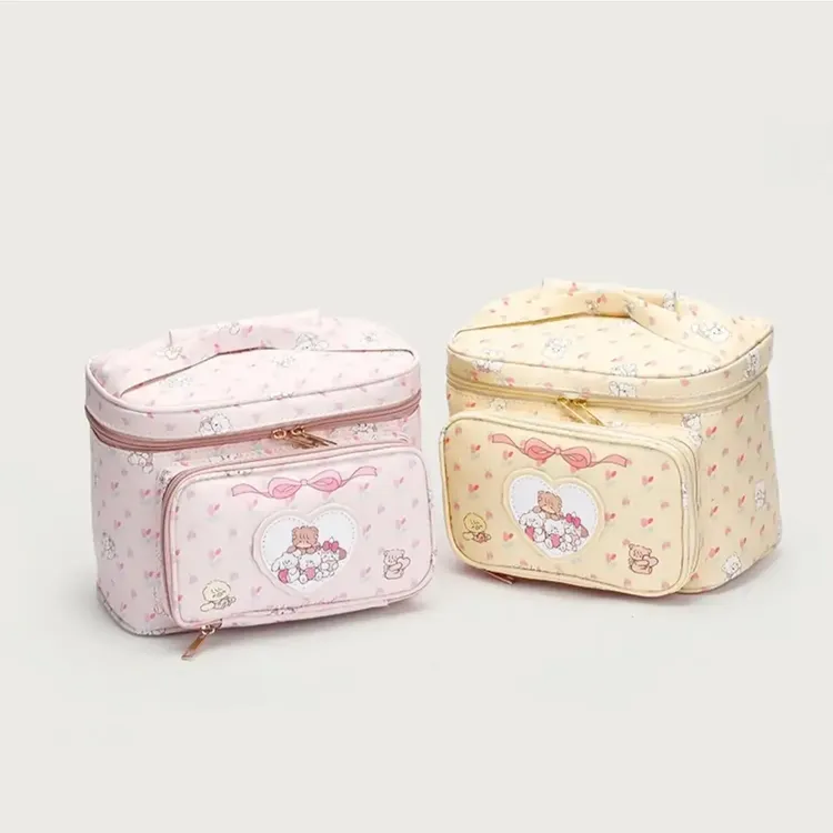 开学可爱手提化妆包便携式大容量护肤品收纳袋旅行分区防水洗漱s