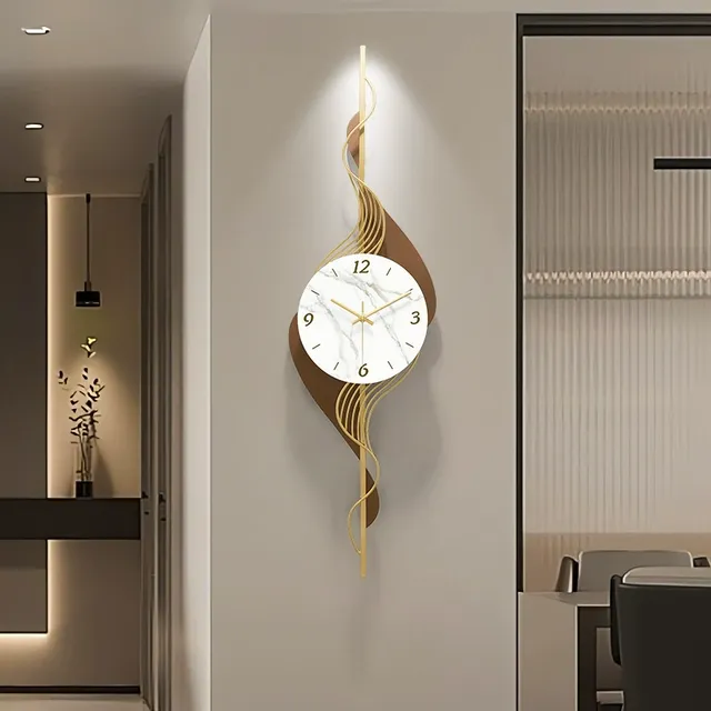 飞鸟集高级感钟表挂钟客厅格栅2025新款创意时钟挂墙现代装饰挂表