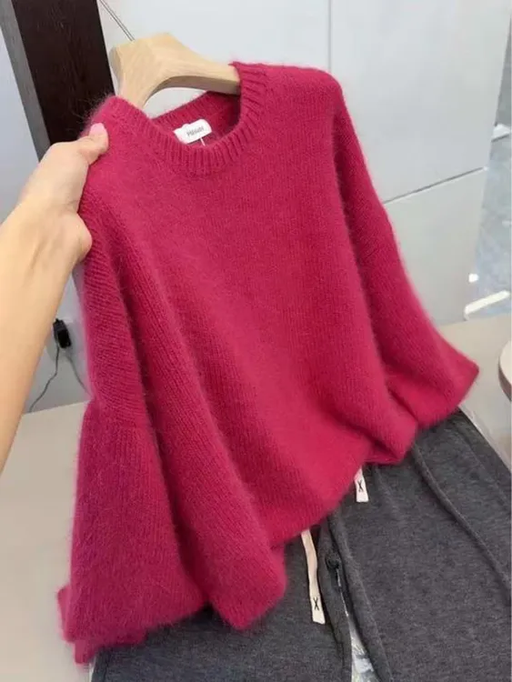 2025秋冬季新款女装穿搭爆款慵懒风宽松显瘦洋气减龄长袖针织上衣