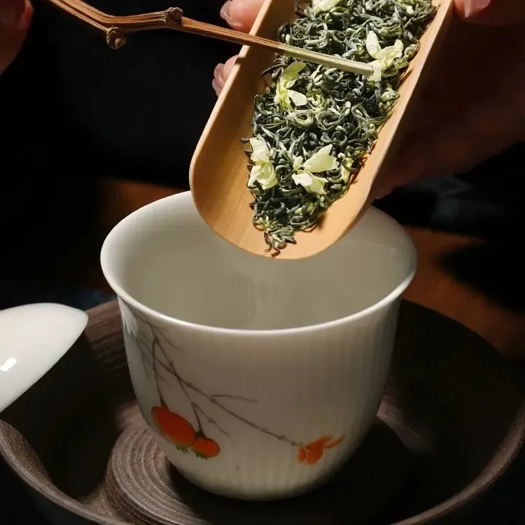 2025年新茶川派飘雪茉莉花茶9窨高香一芽一叶茉莉花茶