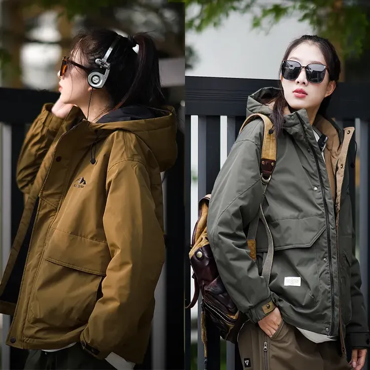 兰博之嘉•本布下摆防水欧若新中式夹克加厚撞色男透气长袖连帽