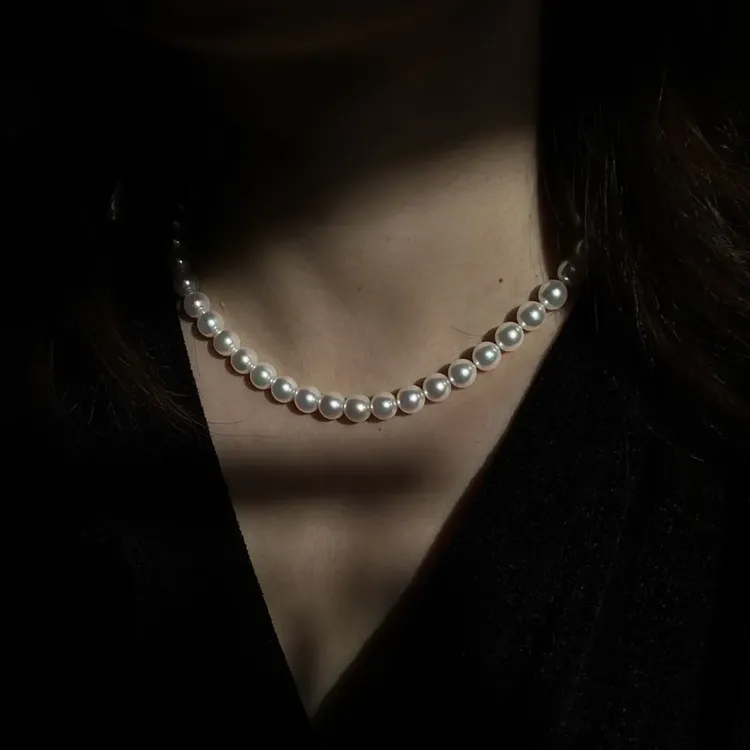 7到8mm海水akoya 珍珠项链白亮强光M9003