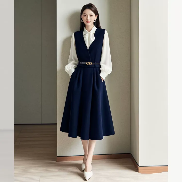 2024深秋装新款女装时尚马甲套装裙子女士通勤高端知性优雅轻熟风