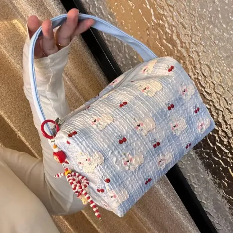 新款手提包卡通高颜值大容量化妆包便携洗漱收纳立体可爱旅行xf