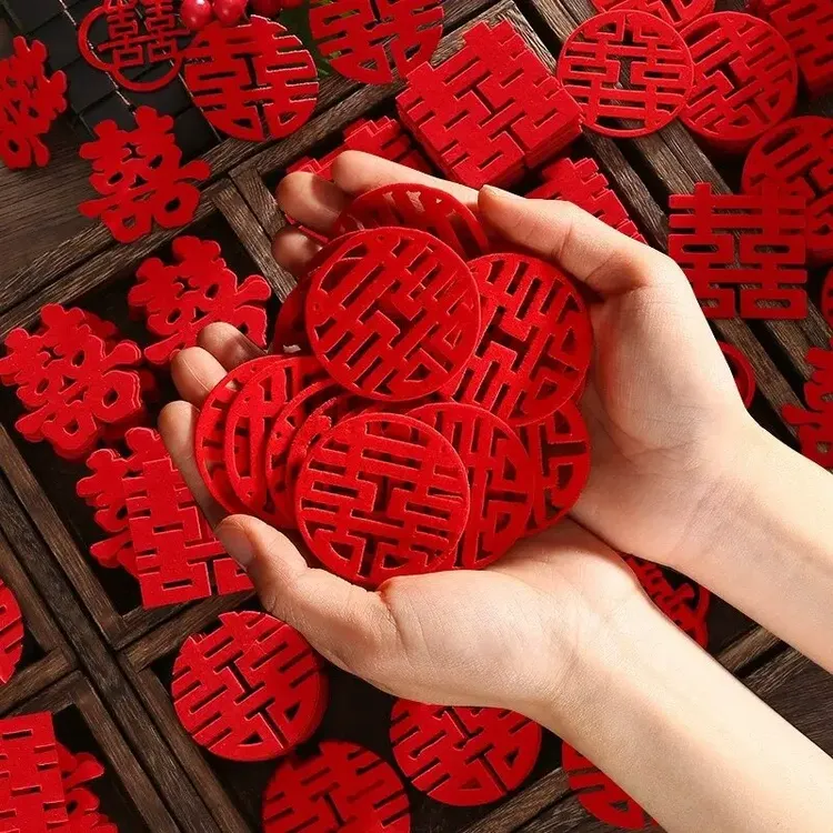 结婚用品大全手抛喜字婚房布置装饰婚庆小喜字贴备婚囍字婚礼喜子