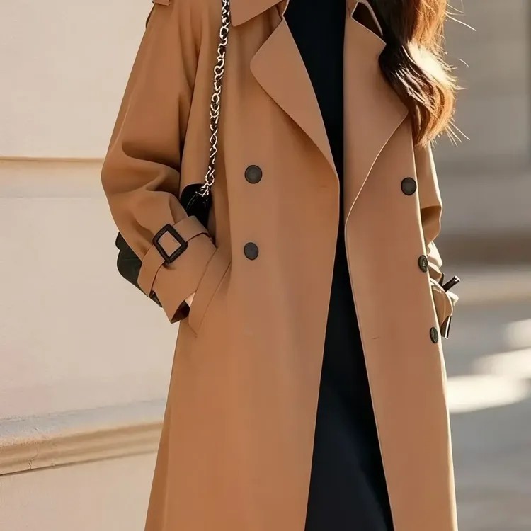 风衣外套女韩版小个子气质显瘦百搭长款红棕色新款气质时尚潮流