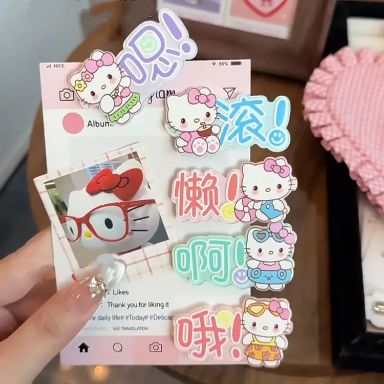 搞怪糖果色文字猫咪发夹日系甜美百搭少女风侧边鸭嘴夹发卡发饰