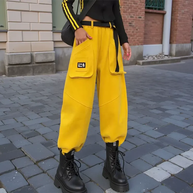 时尚减龄多巴胺休闲裤女2025年春季新款高腰慵懒风时尚百搭哈伦裤