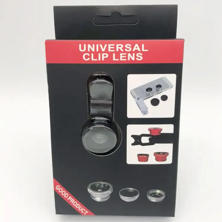 手机镜头放大镜180度鱼眼广角微距自拍器 三合一广角鱼眼外接拍照