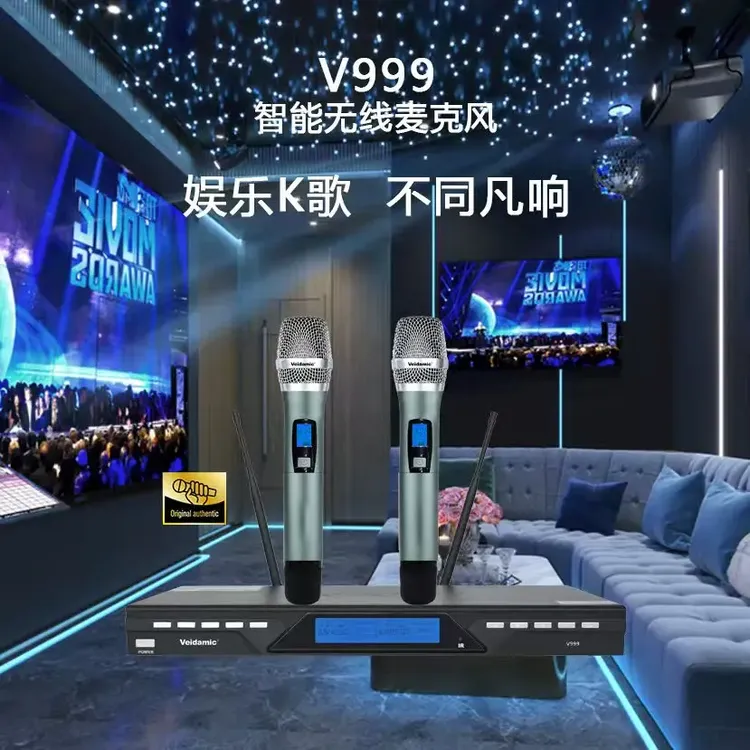 威达一拖二 KTV 娱乐K歌舞台户外演出 U段调频无线麦克风