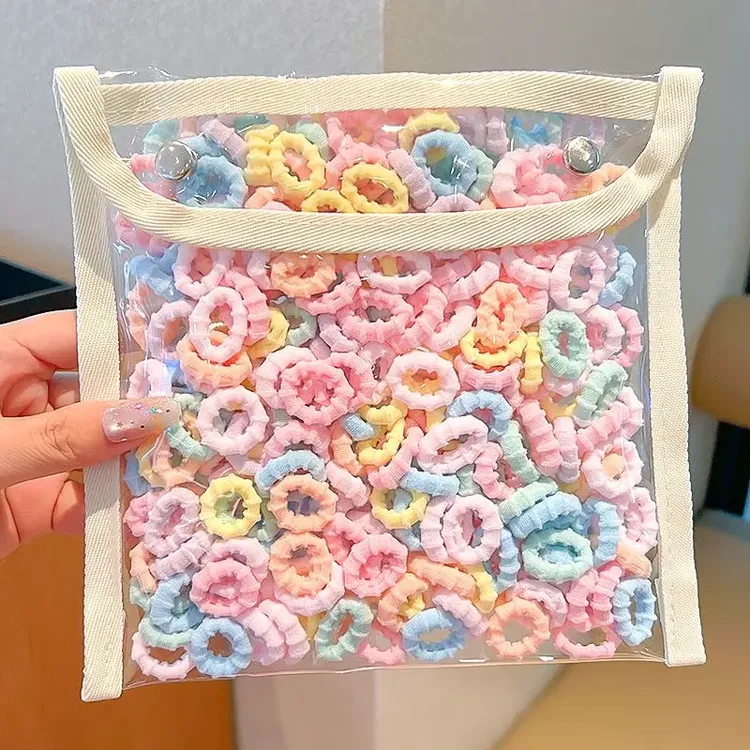 儿童拇指橡皮筋小女孩不伤发毛巾圈女扎发圈高弹力皮筋宝宝绳