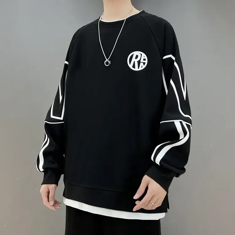 青少年帅气圆领卫衣男春秋季15-18岁初高中学生长袖T恤潮牌上衣服