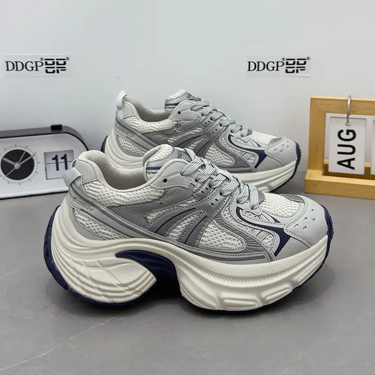 小个子厚底增高6cm透气老爹鞋女2025夏季新款百搭时尚运动休闲鞋