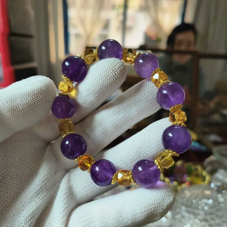 财富之光（紫水晶＋黄水晶）