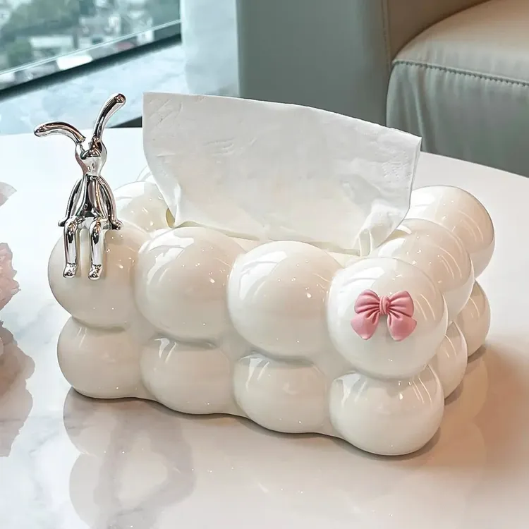 纸巾盒客厅轻奢高档家用创意纸抽盒餐桌餐巾纸收纳盒抽纸盒高yw