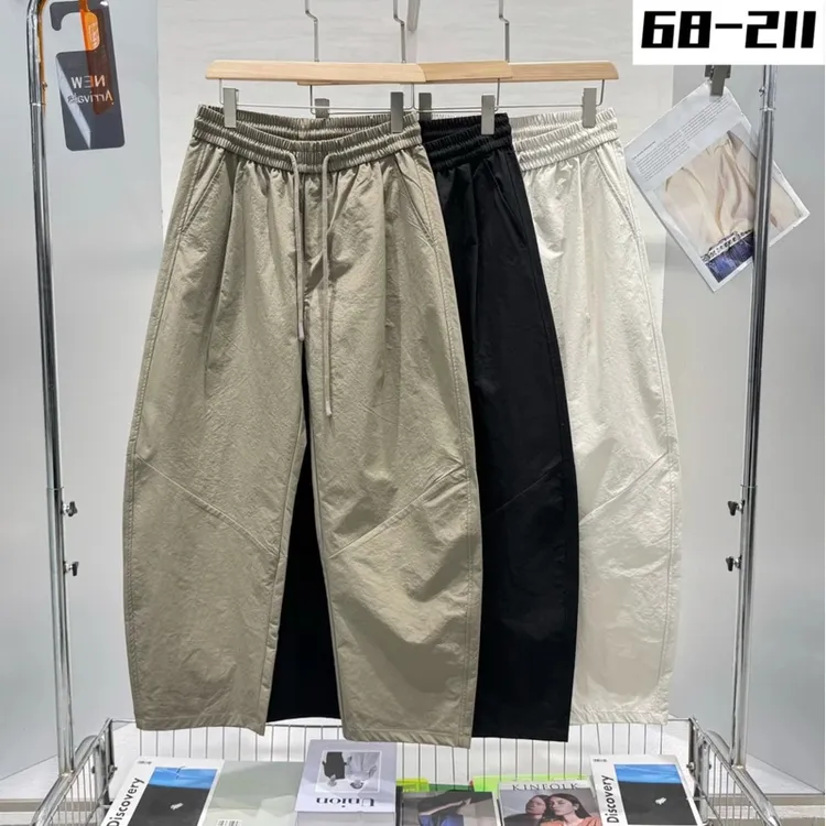 【秦瑞瑞专属】卡码拍小-开伦K008524拼接设计·弯刀阔腿休闲长裤
